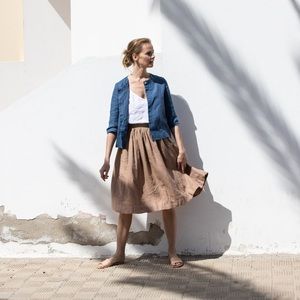 NotPerfectLinen Linen skirt '1950s CITY'